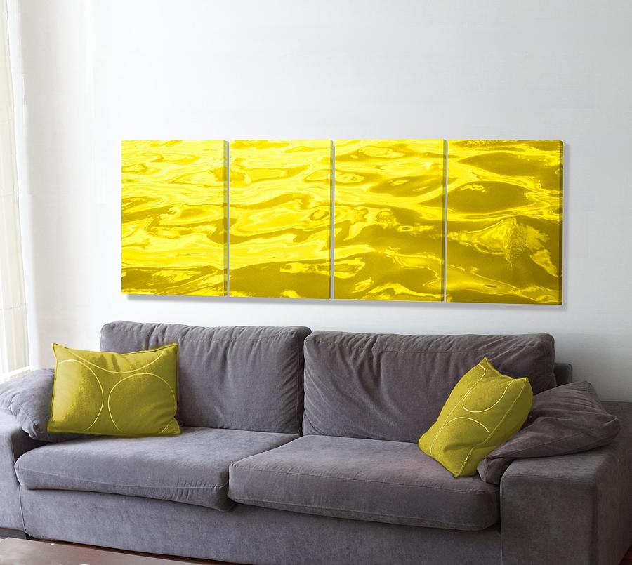 Colored Yellow Wave on Wall Photograph by Stephen Jorgensen
