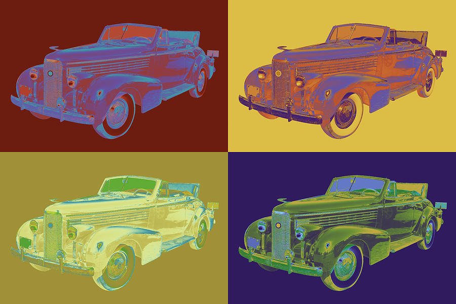 Colorful 1938 Cadillac Lasalle Pop Art Photograph by Keith Webber Jr