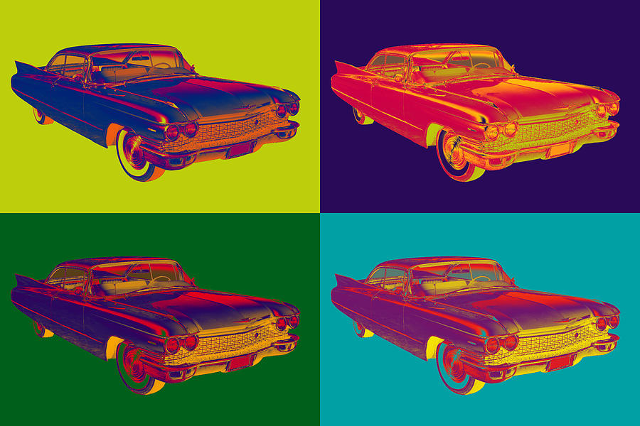 Colorful 1960 Cadillac Luxury Car Popart Photograph by Keith Webber Jr