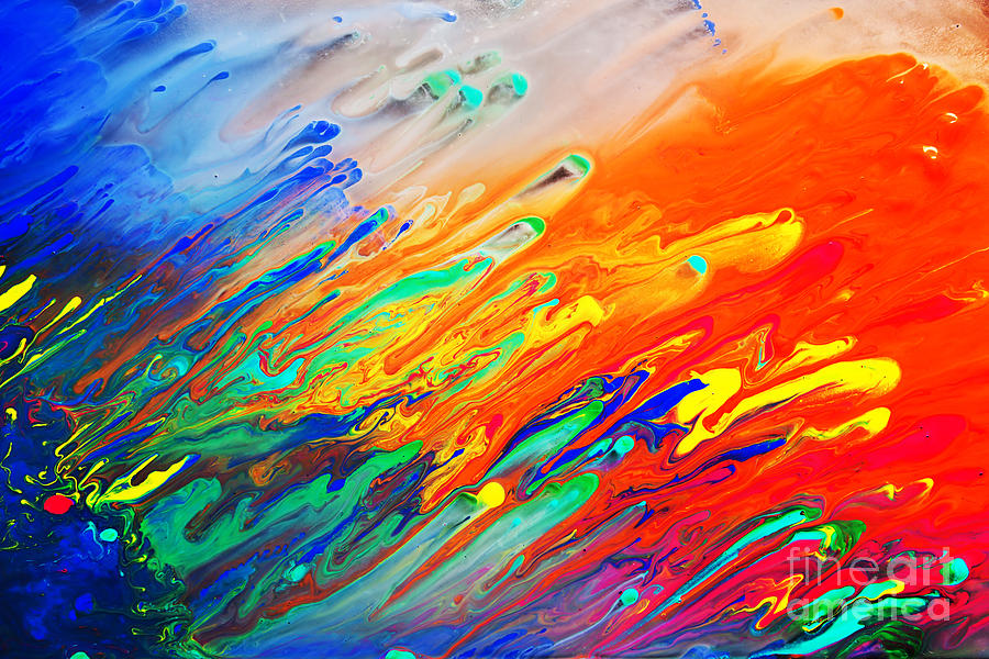 Abstract Photograph - Colorful abstract acrylic painting by Michal Bednarek
