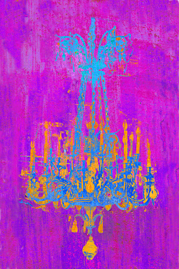 Colorful Abstract Chandelier In Blue and Purple Photograph by Suzanne Powers