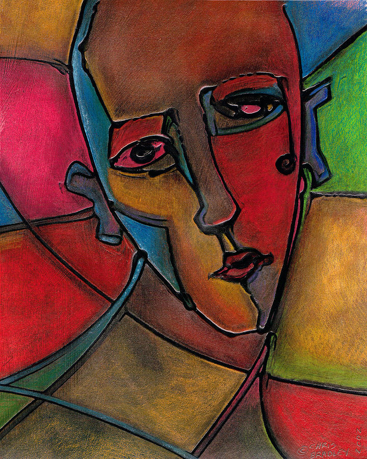 Colorful Abstract Face Painting by Chris Bradley
