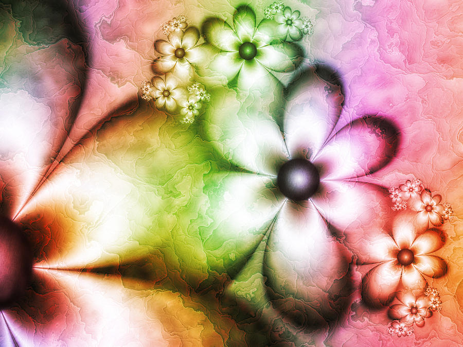 Colorful Abstract Flowers Digital Art by Gabiw Art