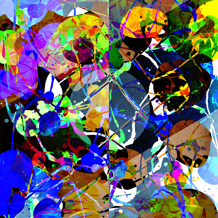 Colorful Abstract Mixed Media Digital Art by Phil Perkins