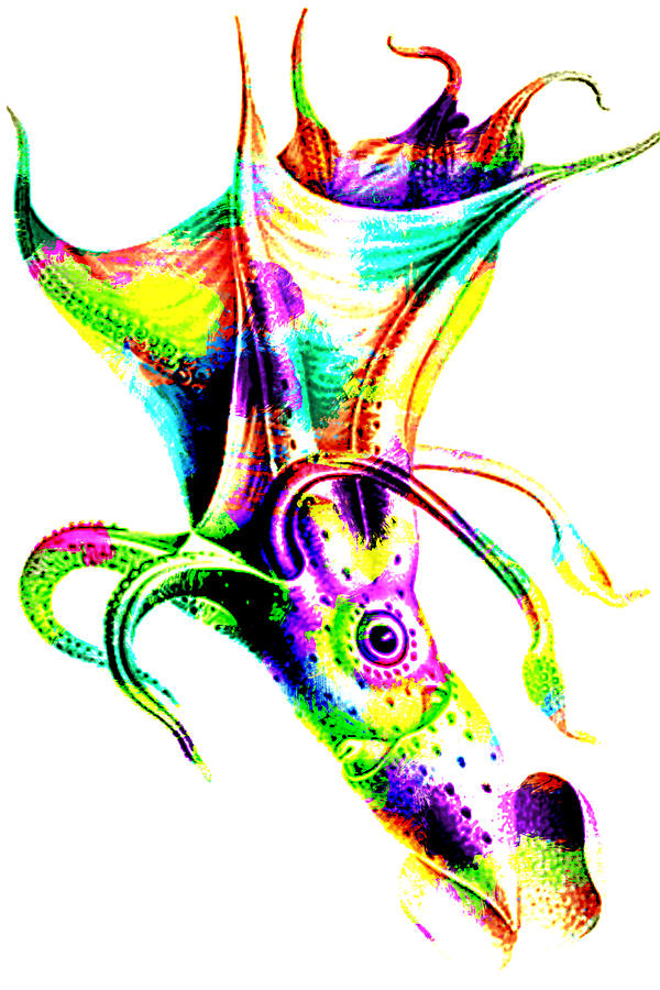 Colorful abstract octopus Painting by Eti Reid
