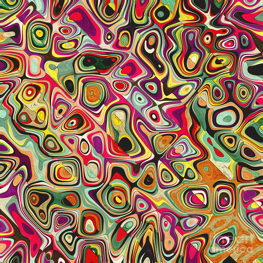 Colorful Abstract Shapes Digital Art by Phil Perkins