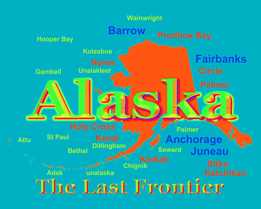 Colorful Alaska State Pride Map Silhouette Photograph by Keith Webber ...