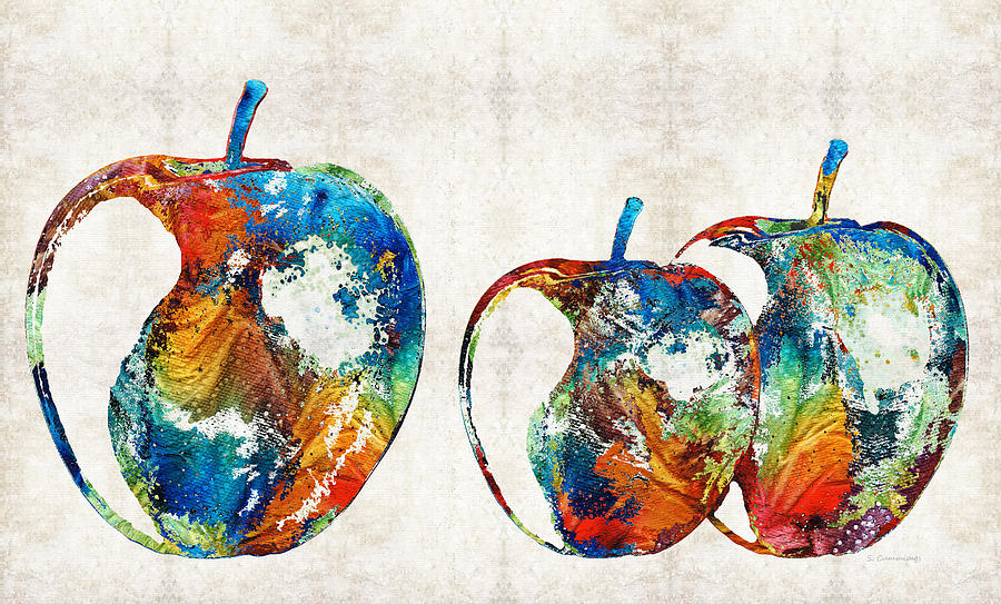 Colorful Apples by Sharon Cummings Painting by Sharon Cummings