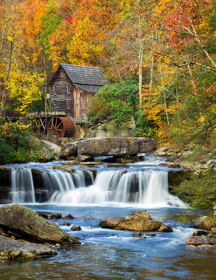 Fall Photograph - Colorful Autumn Grist Mill by Lori Coleman