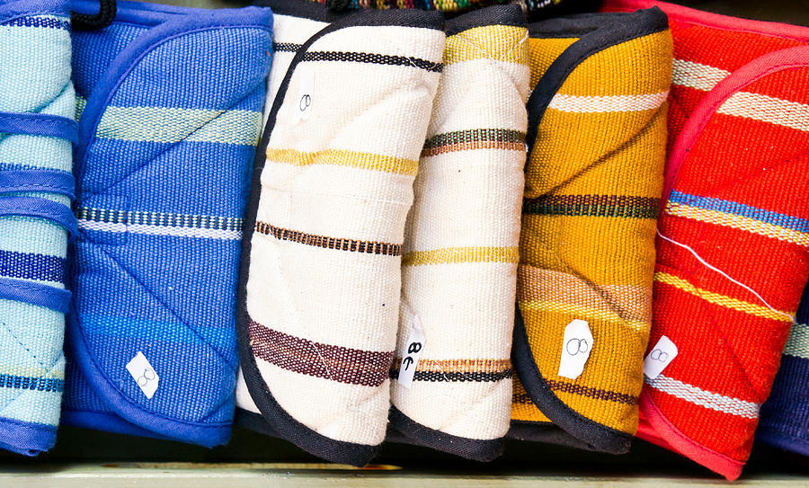 Wallet Photograph - Colorful bags by Tom Gowanlock