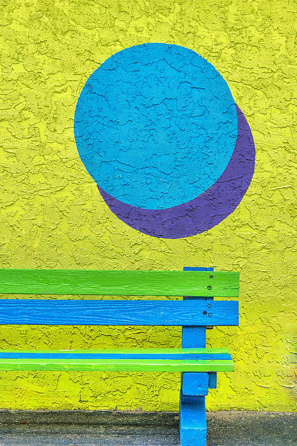 Colorful Bench And Wall Art Photograph by Gary Slawsky