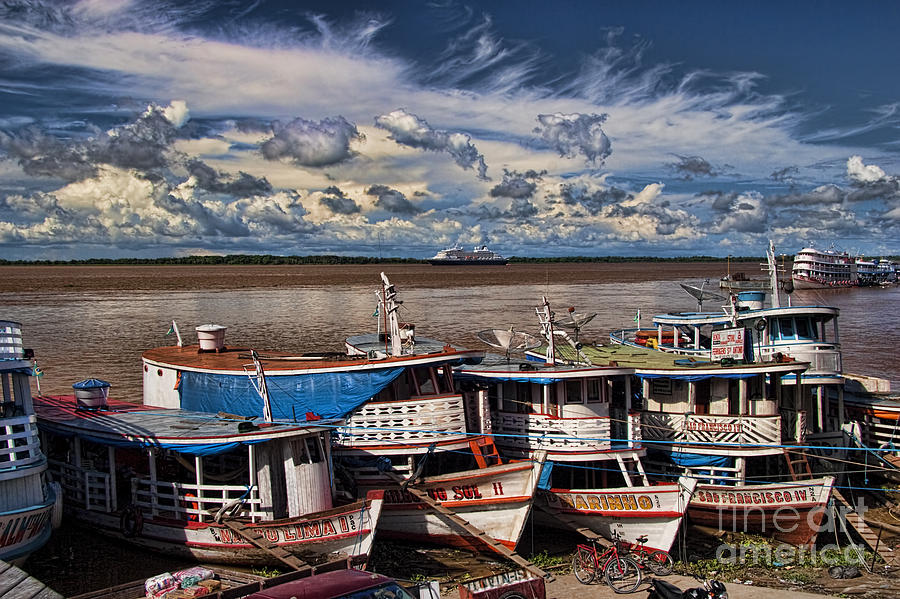 Colorful Boats on the Amazon River Photograph by David Smith