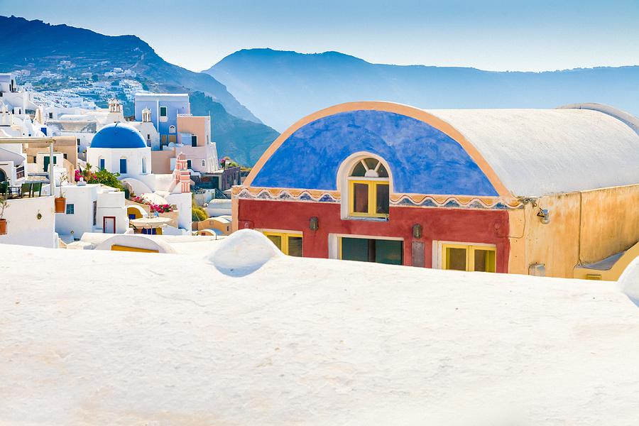 Architecture Photograph - Colorful Building in Oia by Bjoern Kindler