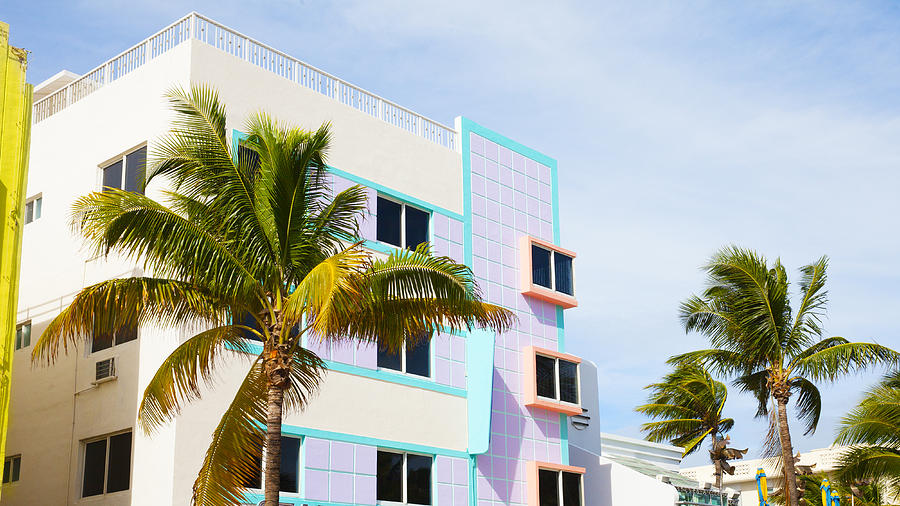 Colorful buildings in South Miami Beach Photograph by Stellalevi