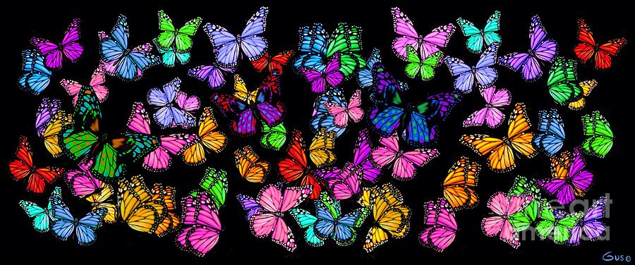 Colorful Butterflies Painting by Nick Gustafson