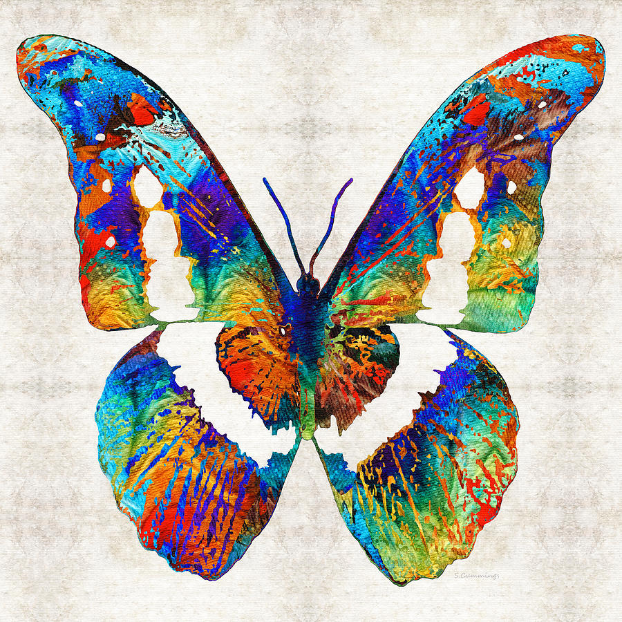 Colorful Butterfly Art by Sharon Cummings Painting by Sharon Cummings