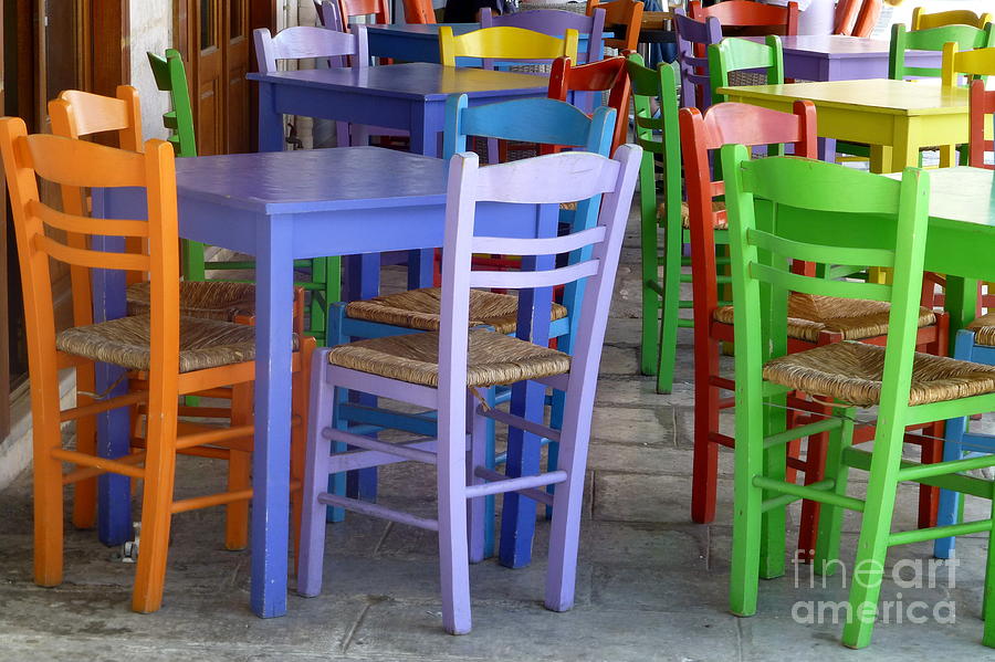 Colorful Cafe Photograph by Maxine Kamin