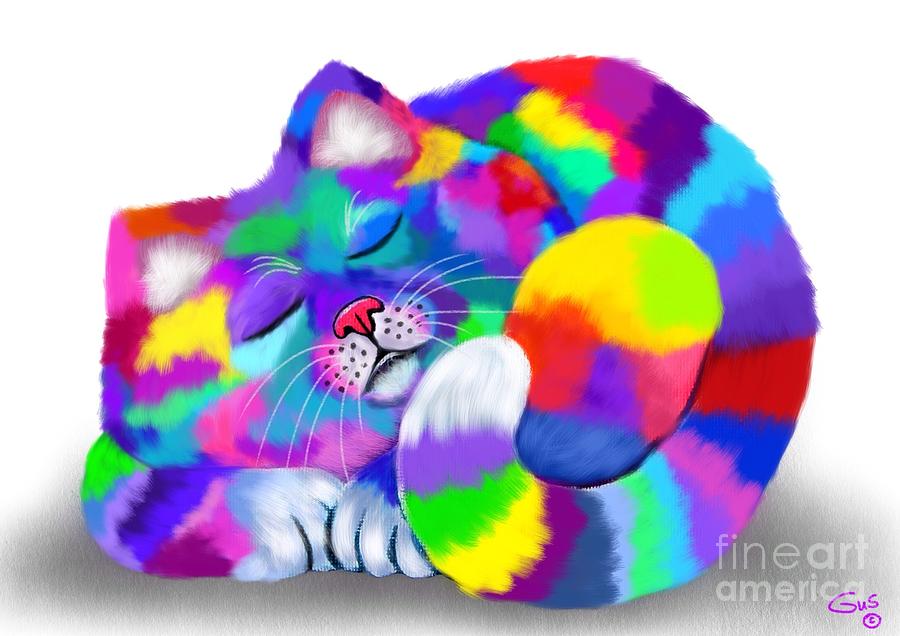 Colorful Calico Painting by Nick Gustafson