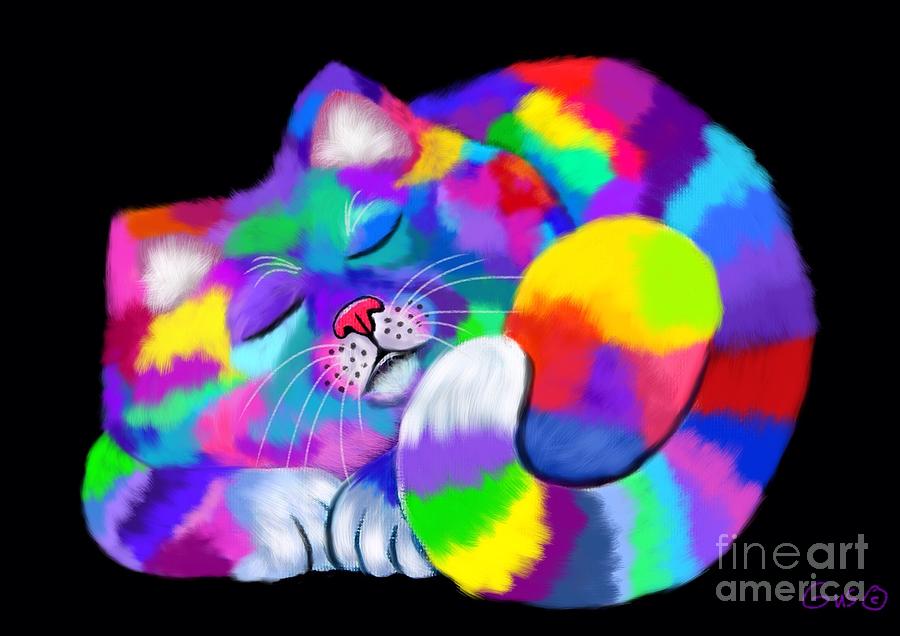 Colorful Calico Too Painting by Nick Gustafson