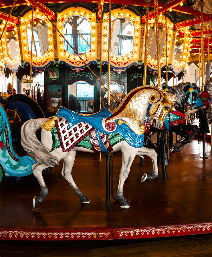 Colorful Carousel Horse Photograph by Jerry Cowart