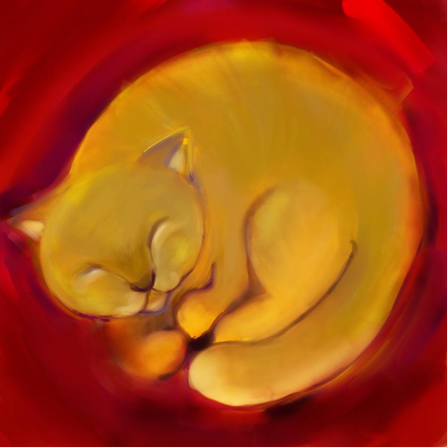Colorful Cat Digital Art - Colorful Cat 1 by Anna Gora Colorful Cat Digital Art - Colorful Cat 1 by Anna Gora