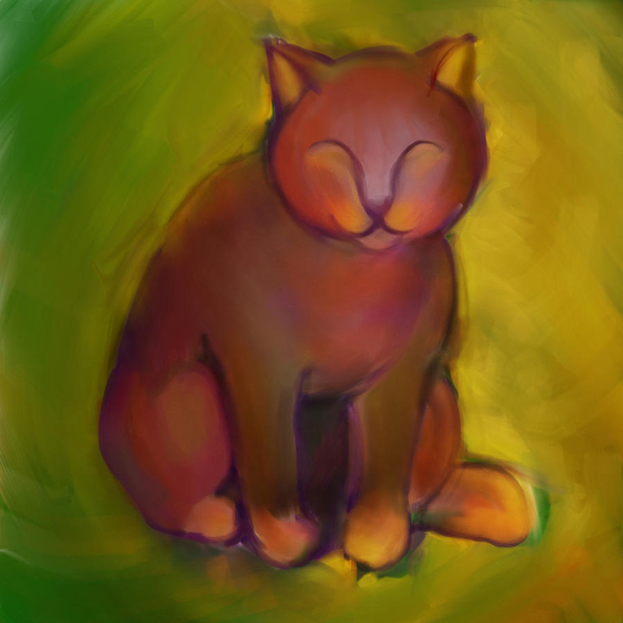 Colorful Cat Digital Art - Colorful Cat 2 by Anna Gora Colorful Cat Digital Art - Colorful Cat 2 by Anna Gora