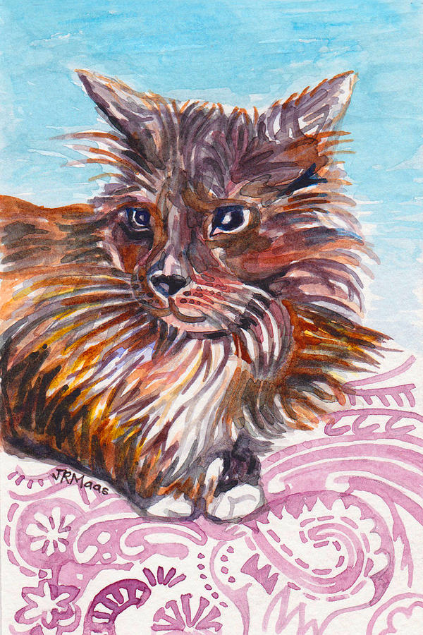 Cat Love #1 Painting by Julie Maas