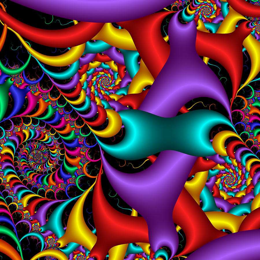 Abstract Digital Art - Colorful Chaos by Gabiw Art