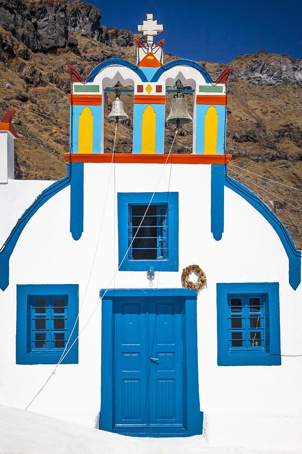 Santorini Photograph - Colorful Chapel in Thirasia by Bjoern Kindler