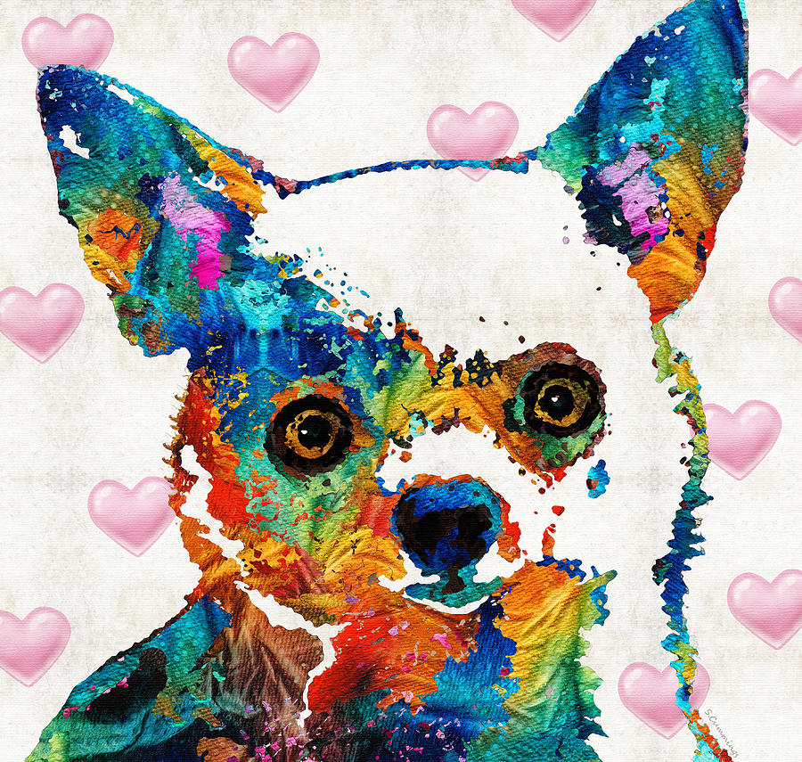 Colorful Chihuahua Art by Sharon Cummings Painting by Sharon Cummings