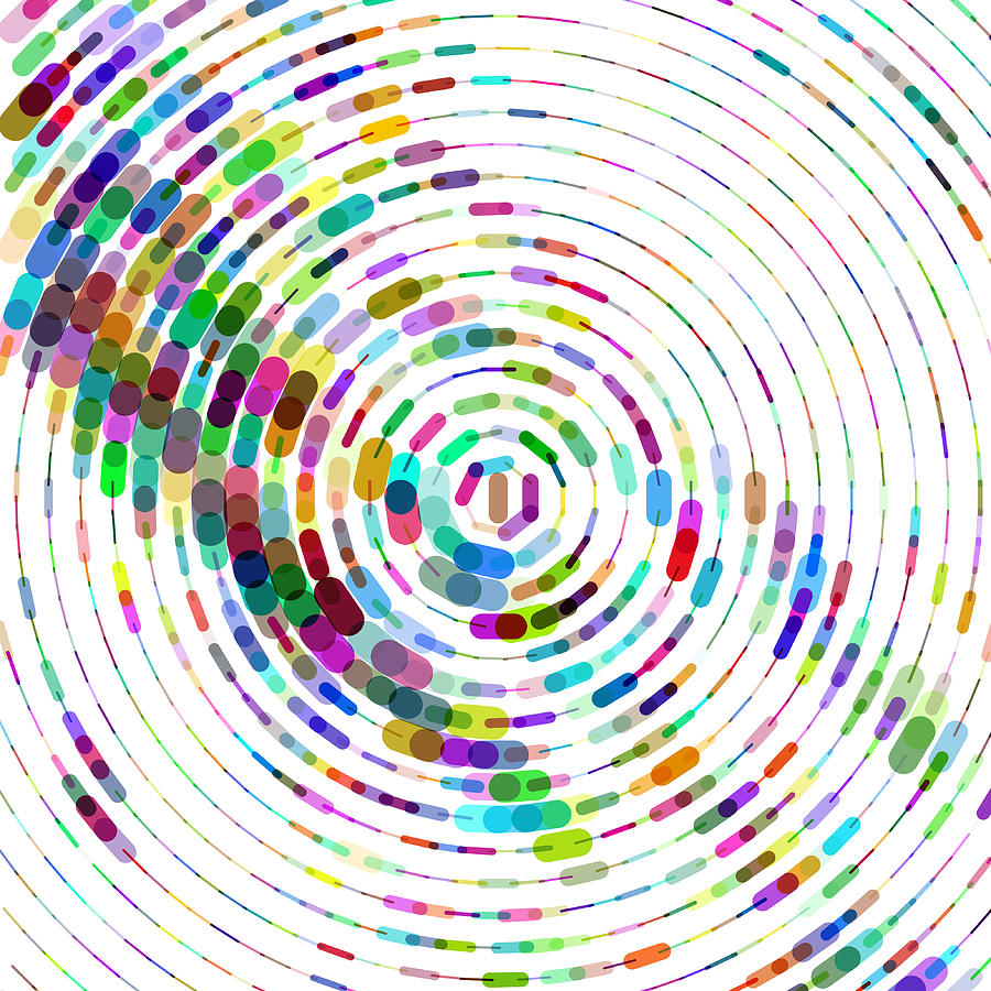 Colorful Circle Stripe Pattern Digital Art by Shuoshu