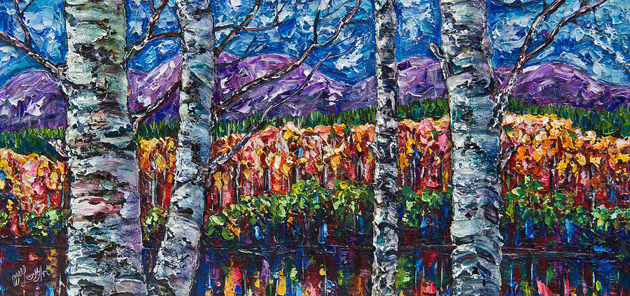 Colorful Colorado impasto Painting by Lena Owens - OLena Art Vibrant Palette Knife and Graphic Design