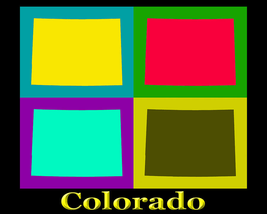 Map Photograph - Colorful Colorado State Pop Art Map by Keith Webber Jr