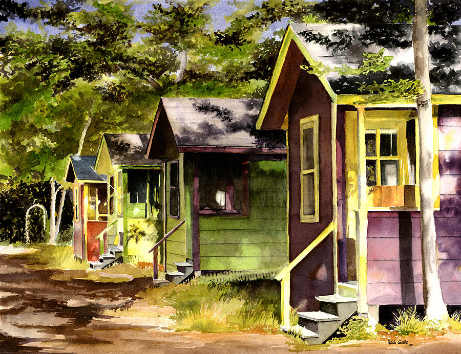 Cottage Painting - Colorful Cottages by Heidi Gallo