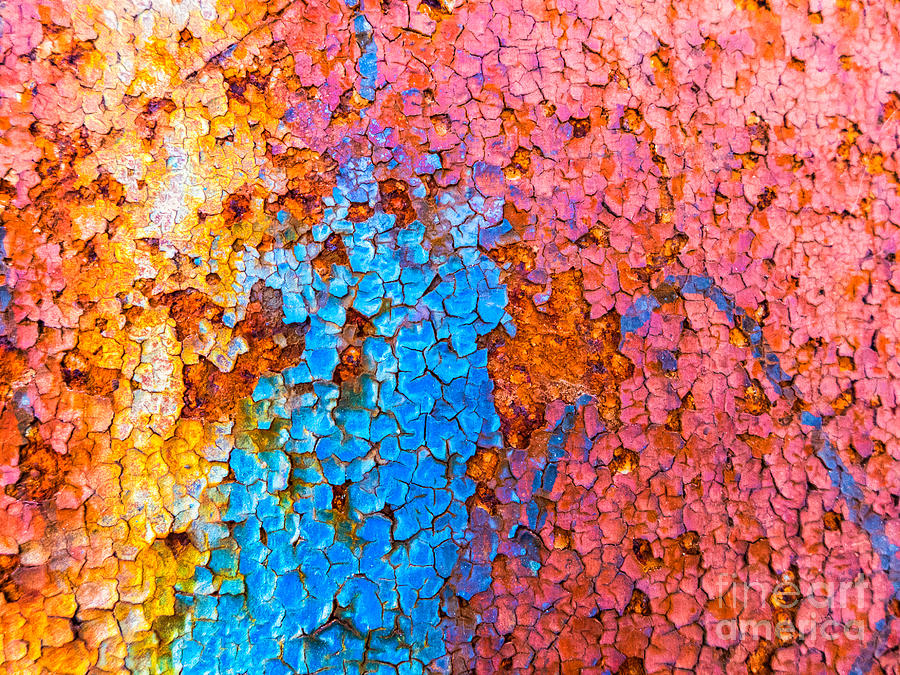 Abstract Photograph - Colorful cracks by Silvia Ganora
