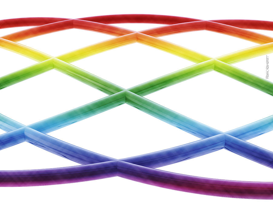 Abstract Digital Art - Colorful Cross Pattern by Frank Ramspott