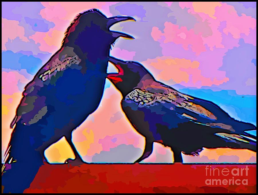 Crow Photograph - Colorful Crows by John Malone