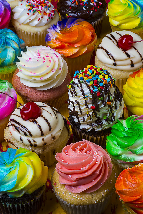 Cupcake Photograph - Colorful Cupcakes by Garry Gay