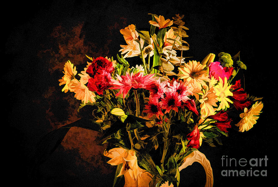 Colorful cut flowers - V3 Photograph by Les Palenik