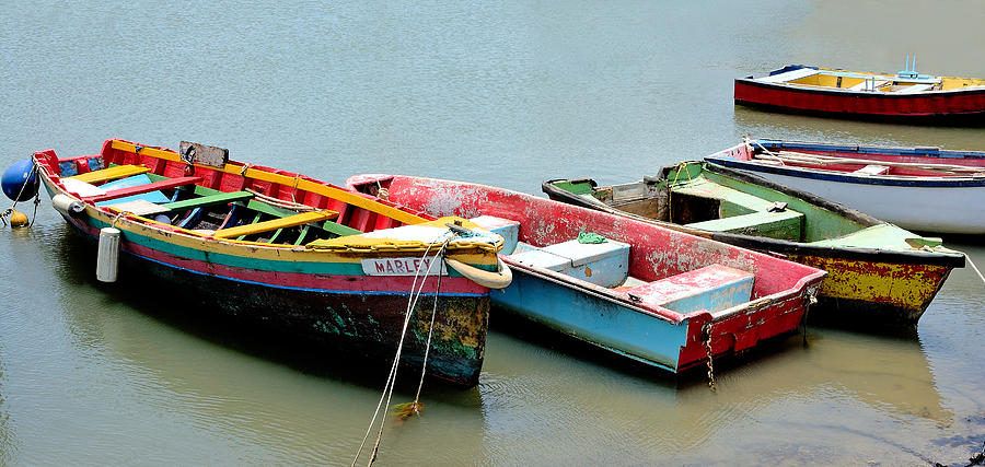 Colorful Docked Boats - Saint Lucia Photograph by Brendan Reals
