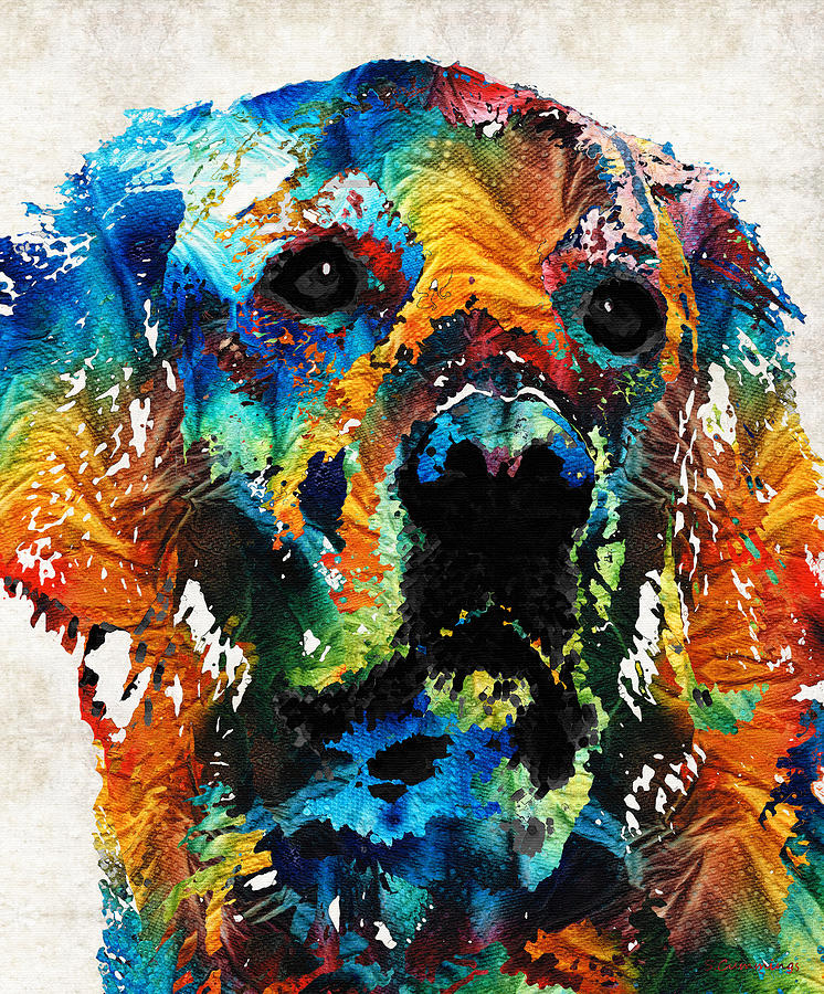 Primary Colors Painting - Colorful Dog Art - Heart And Soul - By Sharon Cummings by Sharon Cummings