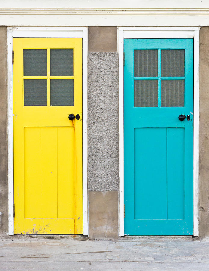 Architecture Photograph - Colorful doors by Tom Gowanlock