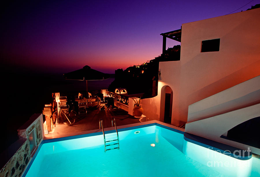 Colorful dusk in Santorini Photograph by Aiolos Greek Collections