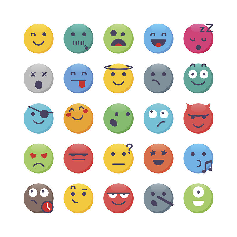 Colorful Emoji set 2 Drawing by Calvindexter