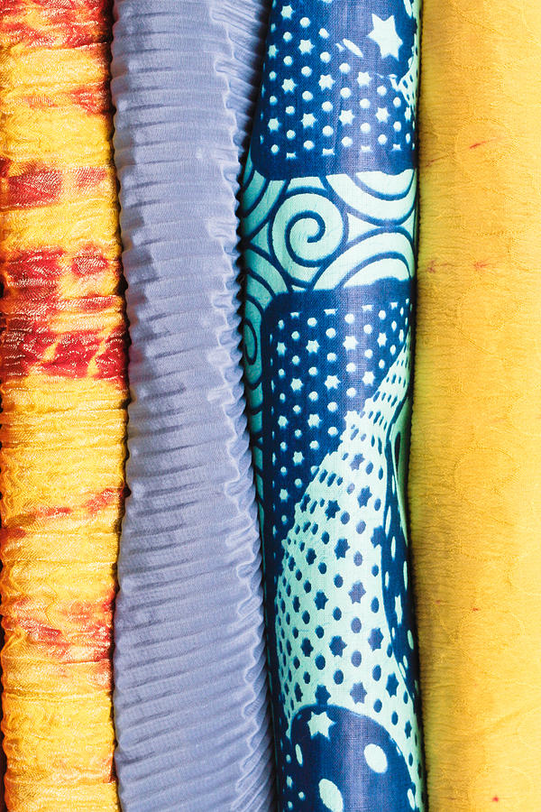 Pattern Photograph - Colorful fabrics by Tom Gowanlock