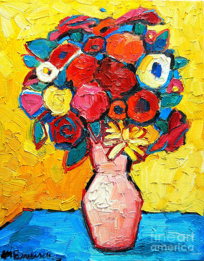 Flower Painting - Colorful Flowers by Ana Maria Edulescu