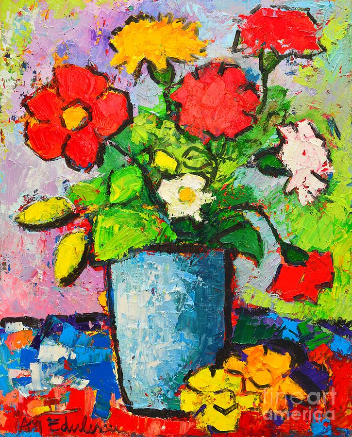 Flower Painting - Colorful Flowers From My Garden by Ana Maria Edulescu