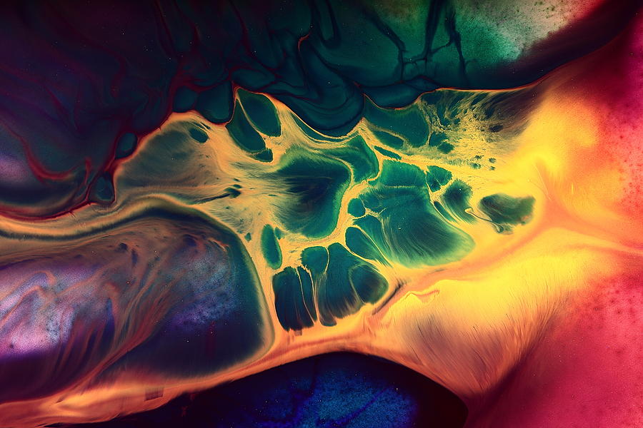 Colorful Fluid Art-Wave of Fire by kredart Photograph by Serg Wiaderny