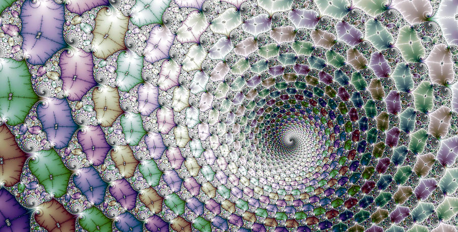 Colorful fractal spiral wide horizontal format Digital Art by Matthias Hauser