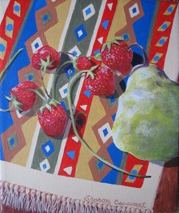 Colorful Fruit Painting by Sharon Casavant
